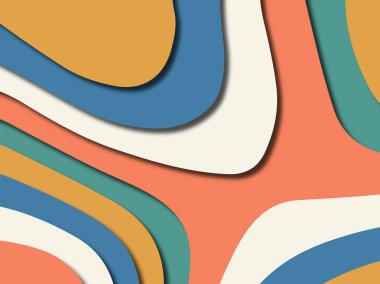 Renkli oyma sanat. Kağıt arka plan şekilleri kesim kağıdı ile kesin. İş sunumları, el ilanları, afişler, davetler için şablon tasarım düzen