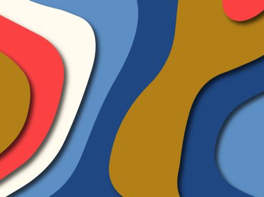 Renkli oyma sanat. Kağıt arka plan şekilleri kesim kağıdı ile kesin. İş sunumları, el ilanları, afişler, davetler için şablon tasarım düzen