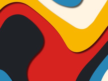 Renkli oyma sanat. Kağıt arka plan şekilleri kesim kağıdı ile kesin. İş sunumları, el ilanları, afişler, davetler için şablon tasarım düzen