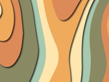 Renkli oyma sanat. Kağıt arka plan şekilleri kesim kağıdı ile kesin. İş sunumları, el ilanları, afişler, davetler için şablon tasarım düzen