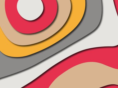 Renkli oyma sanat. Kağıt arka plan şekilleri kesim kağıdı ile kesin. İş sunumları, el ilanları, afişler, davetler için şablon tasarım düzen