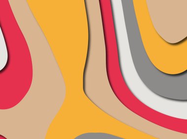 Renkli oyma sanat. Kağıt arka plan şekilleri kesim kağıdı ile kesin. İş sunumları, el ilanları, afişler, davetler için şablon tasarım düzen