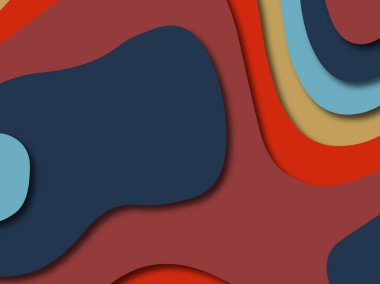 Renkli oyma sanat. Kağıt arka plan şekilleri kesim kağıdı ile kesin. İş sunumları, el ilanları, afişler, davetler için şablon tasarım düzen