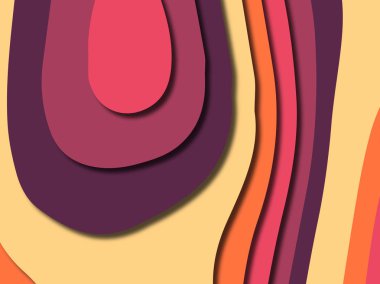 Renkli oyma sanat. Kağıt arka plan şekilleri kesim kağıdı ile kesin. İş sunumları, el ilanları, afişler, davetler için şablon tasarım düzen