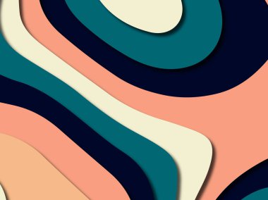 Renkli oyma sanat. Kağıt arka plan şekilleri kesim kağıdı ile kesin. İş sunumları, el ilanları, afişler, davetler için şablon tasarım düzen