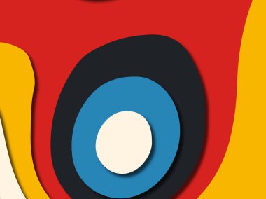 Renkli oyma sanat. Kağıt arka plan şekilleri kesim kağıdı ile kesin. İş sunumları, el ilanları, afişler, davetler için şablon tasarım düzen