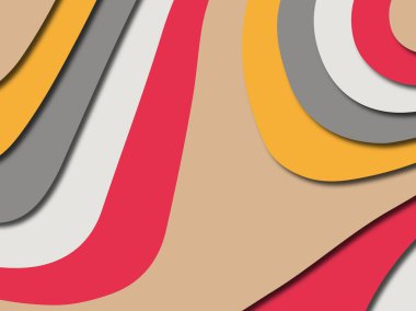 Renkli oyma sanat. Kağıt arka plan şekilleri kesim kağıdı ile kesin. İş sunumları, el ilanları, afişler, davetler için şablon tasarım düzen