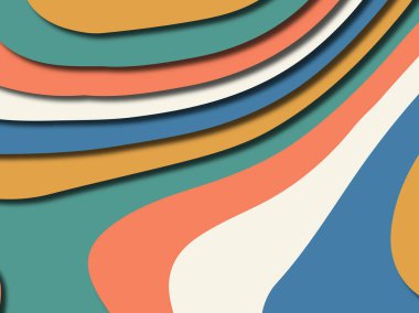 Renkli oyma sanat. Kağıt arka plan şekilleri kesim kağıdı ile kesin. İş sunumları, el ilanları, afişler, davetler için şablon tasarım düzen