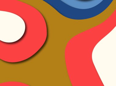 Renkli oyma sanat. Kağıt arka plan şekilleri kesim kağıdı ile kesin. İş sunumları, el ilanları, afişler, davetler için şablon tasarım düzen