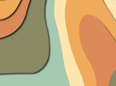 Renkli oyma sanat. Kağıt arka plan şekilleri kesim kağıdı ile kesin. İş sunumları, el ilanları, afişler, davetler için şablon tasarım düzen