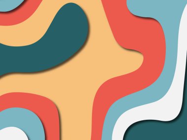 Renkli oyma sanat. Kağıt arka plan şekilleri kesim kağıdı ile kesin. İş sunumları, el ilanları, afişler, davetler için şablon tasarım düzen