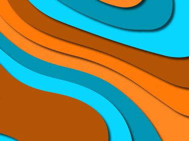 Renkli oyma sanat. Kağıt arka plan şekilleri kesim kağıdı ile kesin. İş sunumları, el ilanları, afişler, davetler için şablon tasarım düzen