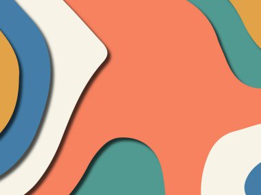 Renkli oyma sanat. Kağıt arka plan şekilleri kesim kağıdı ile kesin. İş sunumları, el ilanları, afişler, davetler için şablon tasarım düzen