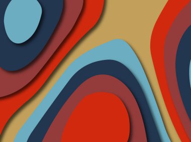 Renkli oyma sanat. Kağıt arka plan şekilleri kesim kağıdı ile kesin. İş sunumları, el ilanları, afişler, davetler için şablon tasarım düzen