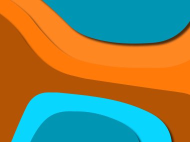 Renkli oyma sanat. Kağıt arka plan şekilleri kesim kağıdı ile kesin. İş sunumları, el ilanları, afişler, davetler için şablon tasarım düzen