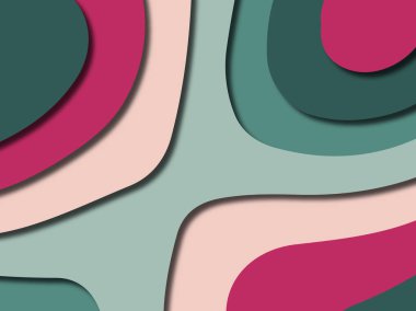 Renkli oyma sanat. Kağıt arka plan şekilleri kesim kağıdı ile kesin. İş sunumları, el ilanları, afişler, davetler için şablon tasarım düzen