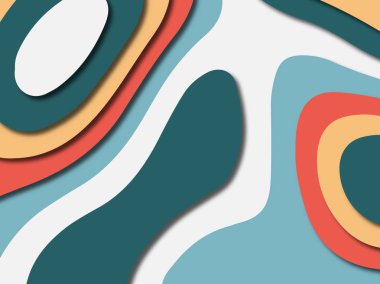 Renkli oyma sanat. Kağıt arka plan şekilleri kesim kağıdı ile kesin. İş sunumları, el ilanları, afişler, davetler için şablon tasarım düzen