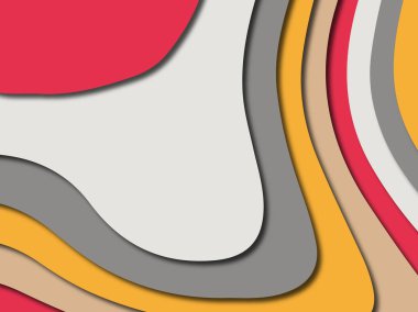 Renkli oyma sanat. Kağıt arka plan şekilleri kesim kağıdı ile kesin. İş sunumları, el ilanları, afişler, davetler için şablon tasarım düzen