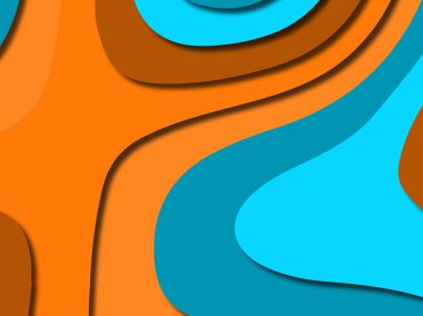 Renkli oyma sanat. Kağıt arka plan şekilleri kesim kağıdı ile kesin. İş sunumları, el ilanları, afişler, davetler için şablon tasarım düzen