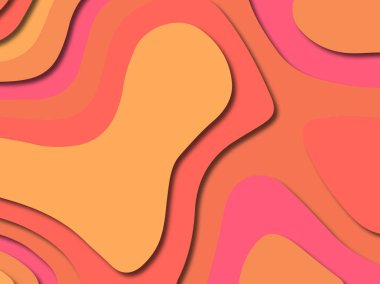 Renkli oyma sanat. Kağıt arka plan şekilleri kesim kağıdı ile kesin. İş sunumları, el ilanları, afişler, davetler için şablon tasarım düzen