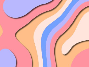 Renkli oyma sanat. Kağıt arka plan şekilleri kesim kağıdı ile kesin. İş sunumları, el ilanları, afişler, davetler için şablon tasarım düzen