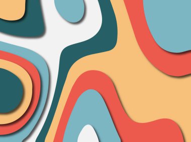 Renkli oyma sanat. Kağıt arka plan şekilleri kesim kağıdı ile kesin. İş sunumları, el ilanları, afişler, davetler için şablon tasarım düzen