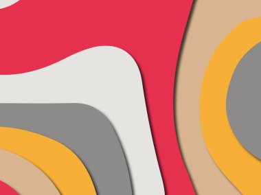 Renkli oyma sanat. Kağıt arka plan şekilleri kesim kağıdı ile kesin. İş sunumları, el ilanları, afişler, davetler için şablon tasarım düzen