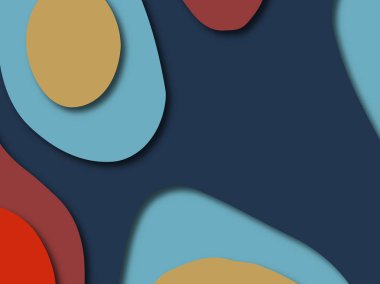 Renkli oyma sanat. Kağıt arka plan şekilleri kesim kağıdı ile kesin. İş sunumları, el ilanları, afişler, davetler için şablon tasarım düzen