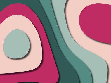 Renkli oyma sanat. Kağıt arka plan şekilleri kesim kağıdı ile kesin. İş sunumları, el ilanları, afişler, davetler için şablon tasarım düzen