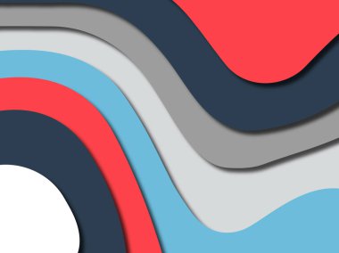 Renkli oyma sanat. Kağıt arka plan şekilleri kesim kağıdı ile kesin. İş sunumları, el ilanları, afişler, davetler için şablon tasarım düzen