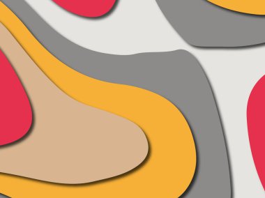 Renkli oyma sanat. Kağıt arka plan şekilleri kesim kağıdı ile kesin. İş sunumları, el ilanları, afişler, davetler için şablon tasarım düzen