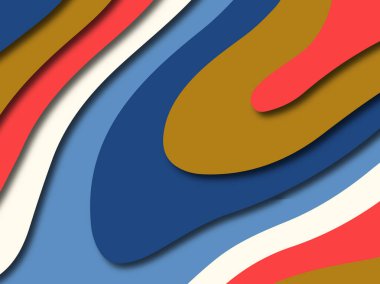 Renkli oyma sanat. Kağıt arka plan şekilleri kesim kağıdı ile kesin. İş sunumları, el ilanları, afişler, davetler için şablon tasarım düzen