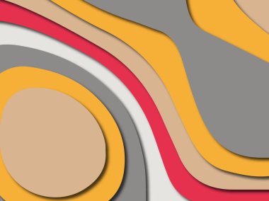 Renkli oyma sanat. Kağıt arka plan şekilleri kesim kağıdı ile kesin. İş sunumları, el ilanları, afişler, davetler için şablon tasarım düzen