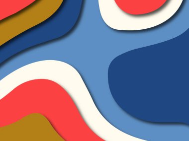 Renkli oyma sanat. Kağıt arka plan şekilleri kesim kağıdı ile kesin. İş sunumları, el ilanları, afişler, davetler için şablon tasarım düzen