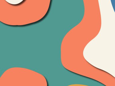 Renkli oyma sanat. Kağıt arka plan şekilleri kesim kağıdı ile kesin. İş sunumları, el ilanları, afişler, davetler için şablon tasarım düzen