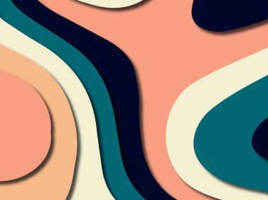 Renkli oyma sanat. Kağıt arka plan şekilleri kesim kağıdı ile kesin. İş sunumları, el ilanları, afişler, davetler için şablon tasarım düzen