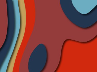 Renkli oyma sanat. Kağıt arka plan şekilleri kesim kağıdı ile kesin. İş sunumları, el ilanları, afişler, davetler için şablon tasarım düzen