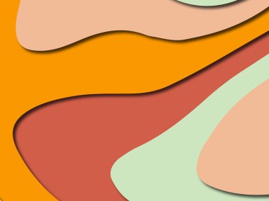 Renkli oyma sanat. Kağıt arka plan şekilleri kesim kağıdı ile kesin. İş sunumları, el ilanları, afişler, davetler için şablon tasarım düzen