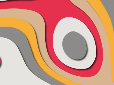 Renkli oyma sanat. Kağıt arka plan şekilleri kesim kağıdı ile kesin. İş sunumları, el ilanları, afişler, davetler için şablon tasarım düzen