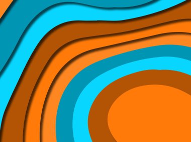 Renkli oyma sanat. Kağıt arka plan şekilleri kesim kağıdı ile kesin. İş sunumları, el ilanları, afişler, davetler için şablon tasarım düzen