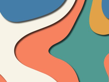 Renkli oyma sanat. Kağıt arka plan şekilleri kesim kağıdı ile kesin. İş sunumları, el ilanları, afişler, davetler için şablon tasarım düzen