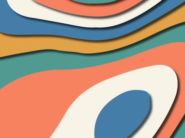 Renkli oyma sanat. Kağıt arka plan şekilleri kesim kağıdı ile kesin. İş sunumları, el ilanları, afişler, davetler için şablon tasarım düzen