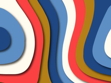 Renkli oyma sanat. Kağıt arka plan şekilleri kesim kağıdı ile kesin. İş sunumları, el ilanları, afişler, davetler için şablon tasarım düzen