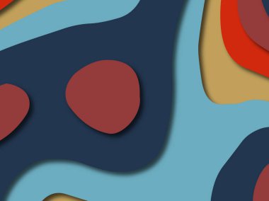 Renkli oyma sanat. Kağıt arka plan şekilleri kesim kağıdı ile kesin. İş sunumları, el ilanları, afişler, davetler için şablon tasarım düzen