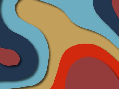 Renkli oyma sanat. Kağıt arka plan şekilleri kesim kağıdı ile kesin. İş sunumları, el ilanları, afişler, davetler için şablon tasarım düzen