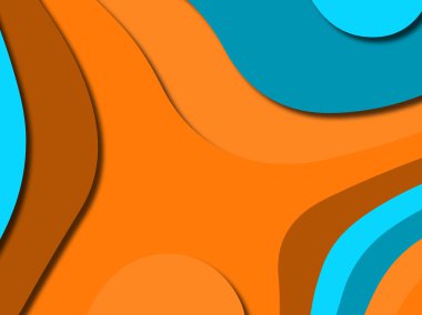 Renkli oyma sanat. Kağıt arka plan şekilleri kesim kağıdı ile kesin. İş sunumları, el ilanları, afişler, davetler için şablon tasarım düzen