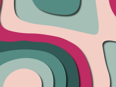 Renkli oyma sanat. Kağıt arka plan şekilleri kesim kağıdı ile kesin. İş sunumları, el ilanları, afişler, davetler için şablon tasarım düzen