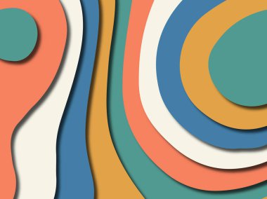 Renkli oyma sanat. Kağıt arka plan şekilleri kesim kağıdı ile kesin. İş sunumları, el ilanları, afişler, davetler için şablon tasarım düzen