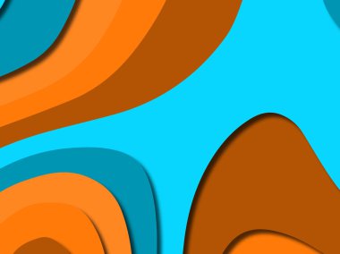 Renkli oyma sanat. Kağıt arka plan şekilleri kesim kağıdı ile kesin. İş sunumları, el ilanları, afişler, davetler için şablon tasarım düzen