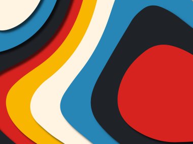 Renkli oyma sanat. Kağıt arka plan şekilleri kesim kağıdı ile kesin. İş sunumları, el ilanları, afişler, davetler için şablon tasarım düzen